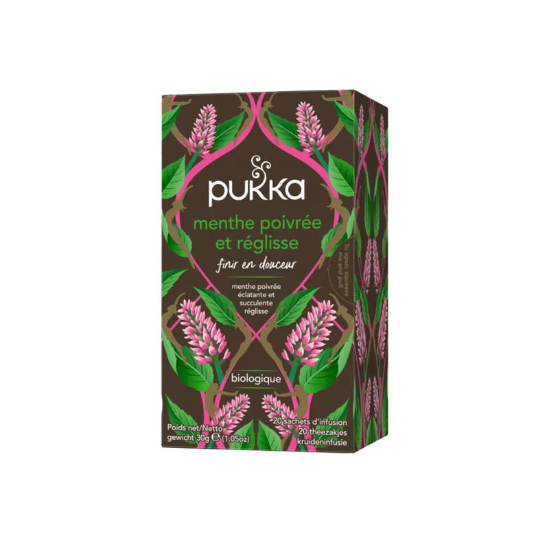 Pukka infusion menthe poivrée et réglisse bio 20 sachets