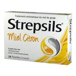 Strepsils Miel Citron 24 pastilles à sucer