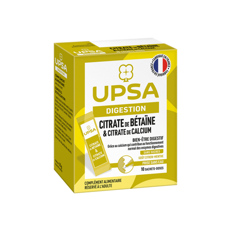 UPSA Digestion Citrate de Bétaïne & Citrate de Calcium 10 sachets-doses