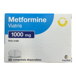 Viatris Metformine 1000mg Voie orale 30 comprimés dispersibles