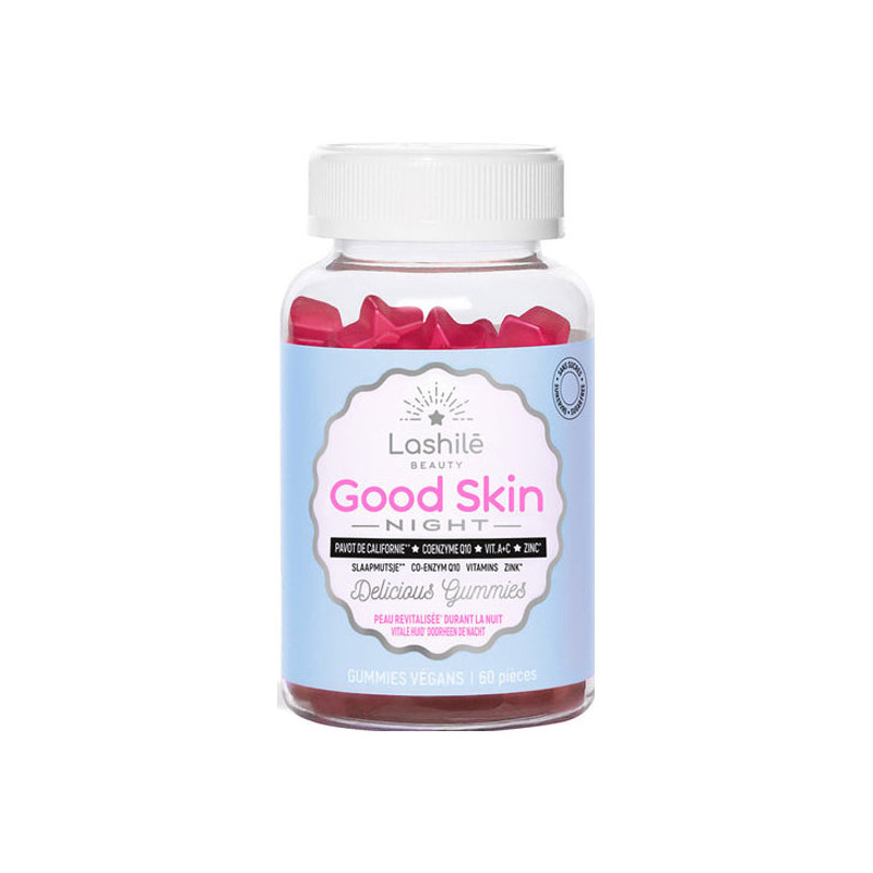 Lashilé Good Skin Night peau revitalisée 60 gummies