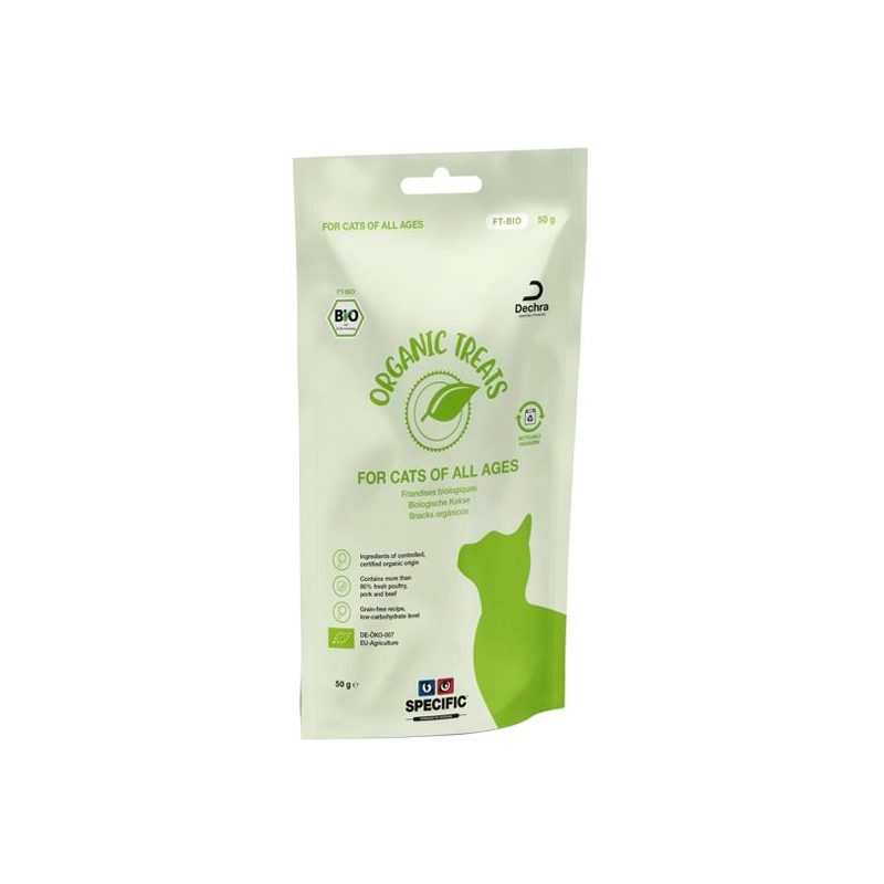 Specific FT-BIO Organic Treats Friandises chat 8 x 50gr