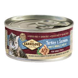 Carnilove Chats adultes pâtée dinde et saumon 100gr