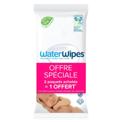Waterwipes Lingettes bébé 2x28 lingettes + 1 paquet offert