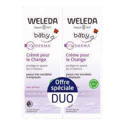 Weleda Baby Derma Crème pour le change mauve blanche lot de 2 x 50ml