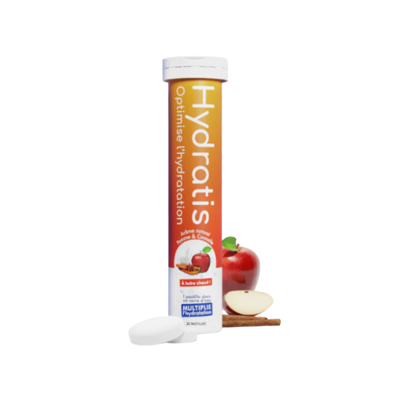 Hydratis Solution d'hydratation arôme pomme cannelle 20 comprimés effervescents