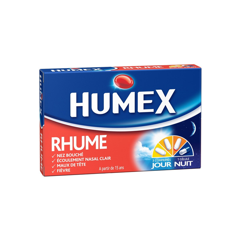 Humex Rhume jour et nuit 12 comprimés jour + 4 gélules nuit