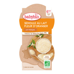 Babybio Semoule au lait fleur d'oranger dès 6mois 2 x 100gr