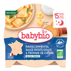 Babybio Ravioli emmental sauce patate douce fromage de chèvre 190gr