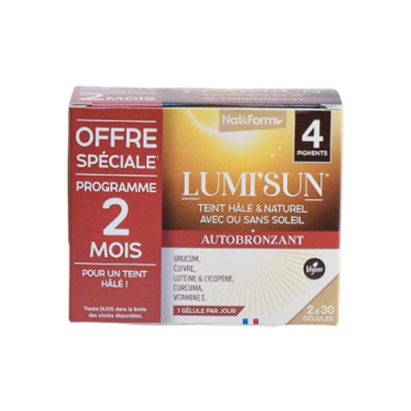 Nat & Form Lumi'Sun Autobronzant lot de 2 x 30 gélules