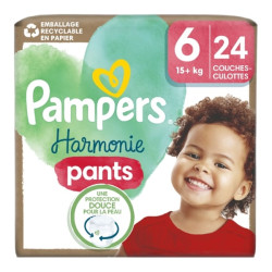 Pampers Harmonie Pants T6 + de 15kg 24 couches culottes
