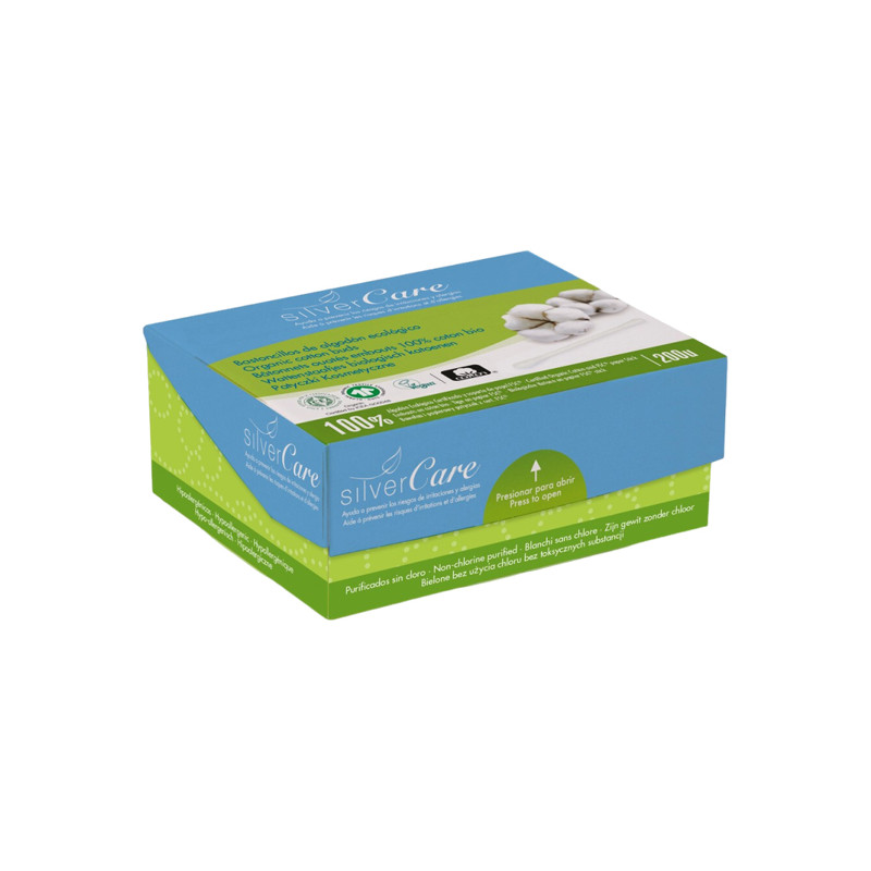 Silver Care Coton Tige en coton bio 200 unités