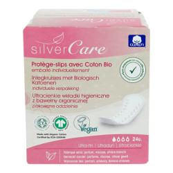Silver Care Protèges Slips coton bio emballage individuel 24 unités