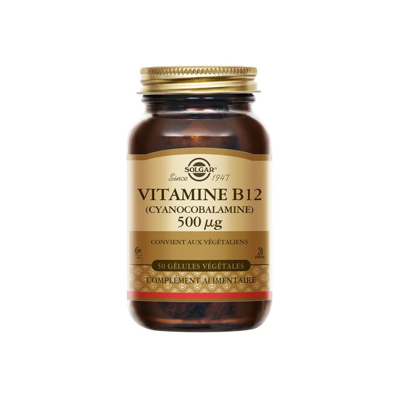 Solgar Vitamine B12 CyanoCobalamine 500µg 50 gélules