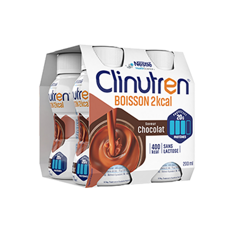 Clinutren Boisson 2kcal saveur vanille sans lactose lot de 4 x 200ml