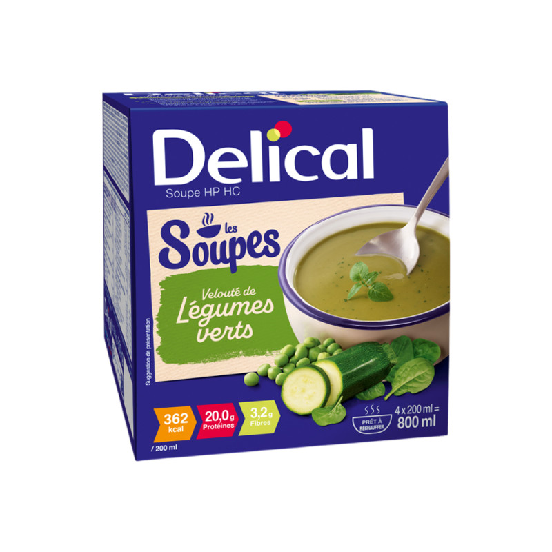 Delical Les Soupes HP HC Velouté de légumes verts 4 x 200ml