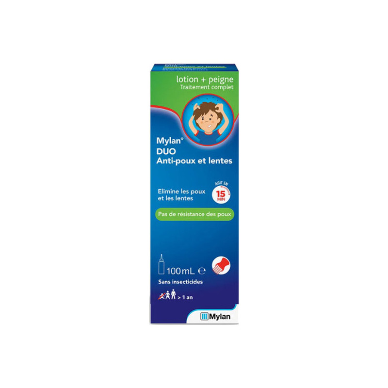 Mylan Duo anti-poux et lentes avec peigne 100ml