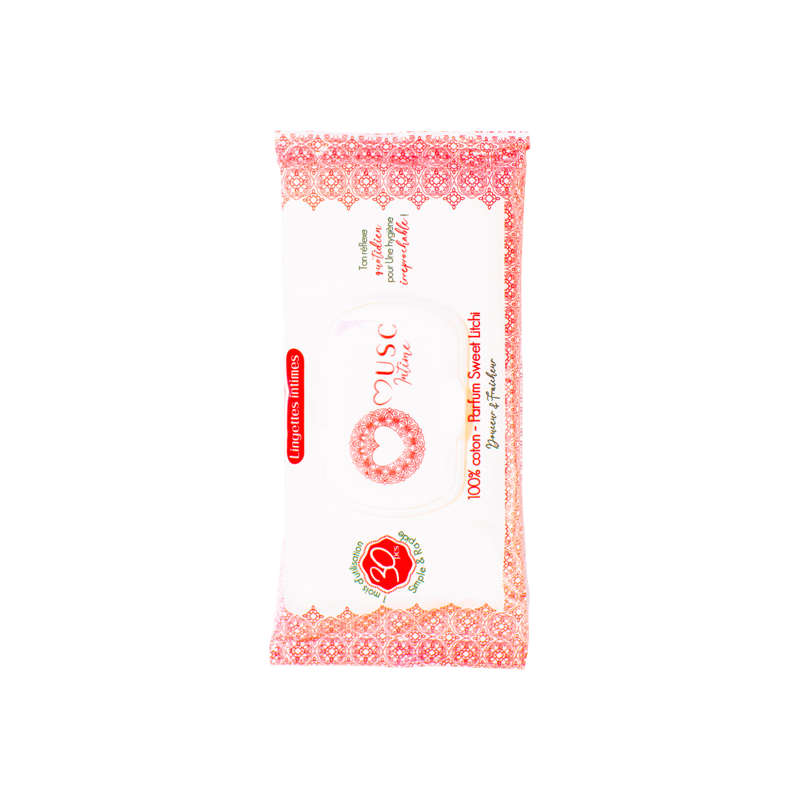 Musc Intime La Délicieuse Sweet Litchi paquet de 30 Lingettes intimes