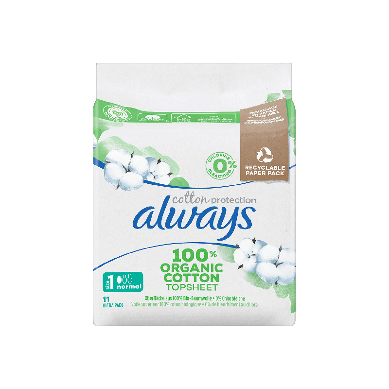 Always Cotton Protection Normal serviettes 11 pièces