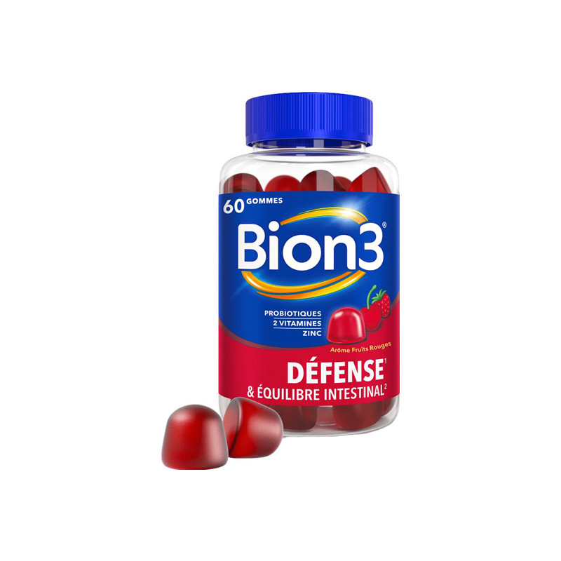 Bion 3 Défense et équilibre intestinal fruits rouges 60 gommes