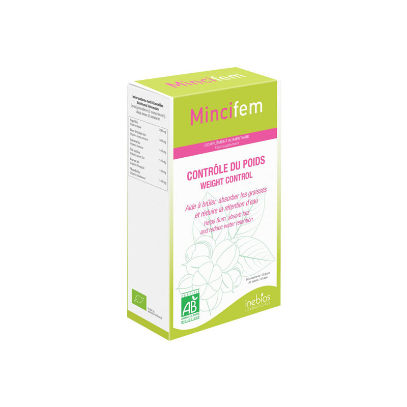Inebios Mincifem Contrôle du poids bio 60 comprimés