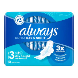 Always Ultra Day & Night 10 serviettes hygiéniques taille 3