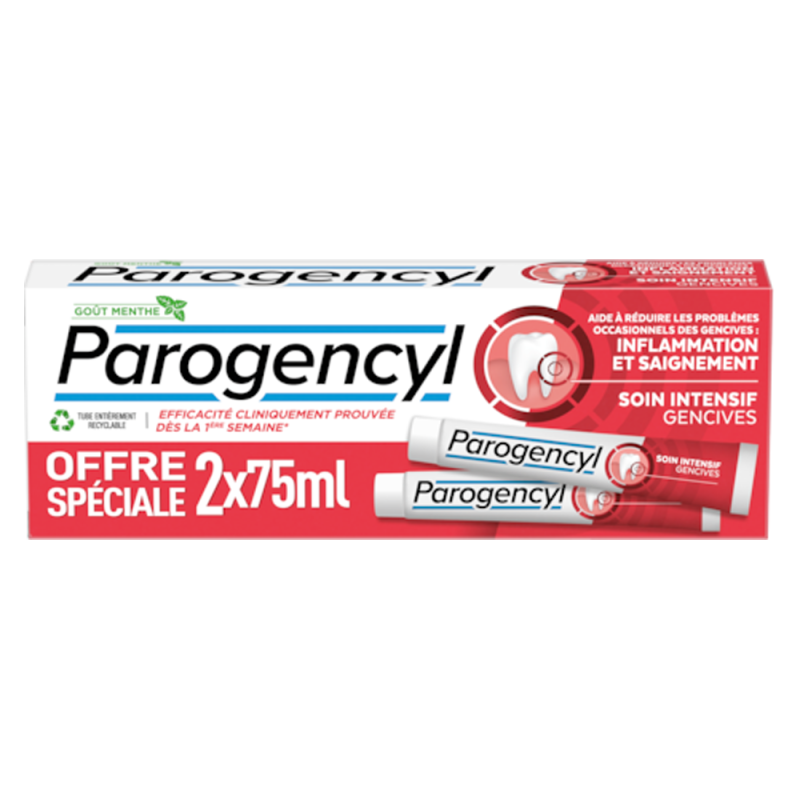 Parogencyl Dentifrice Soin intensif gencives lot de 2x75ml