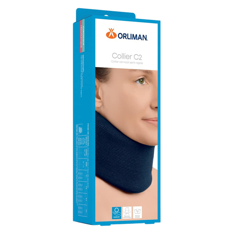 Orliman Collier C2 pour cervicale semi-rigide taille 1 - 7,5cm