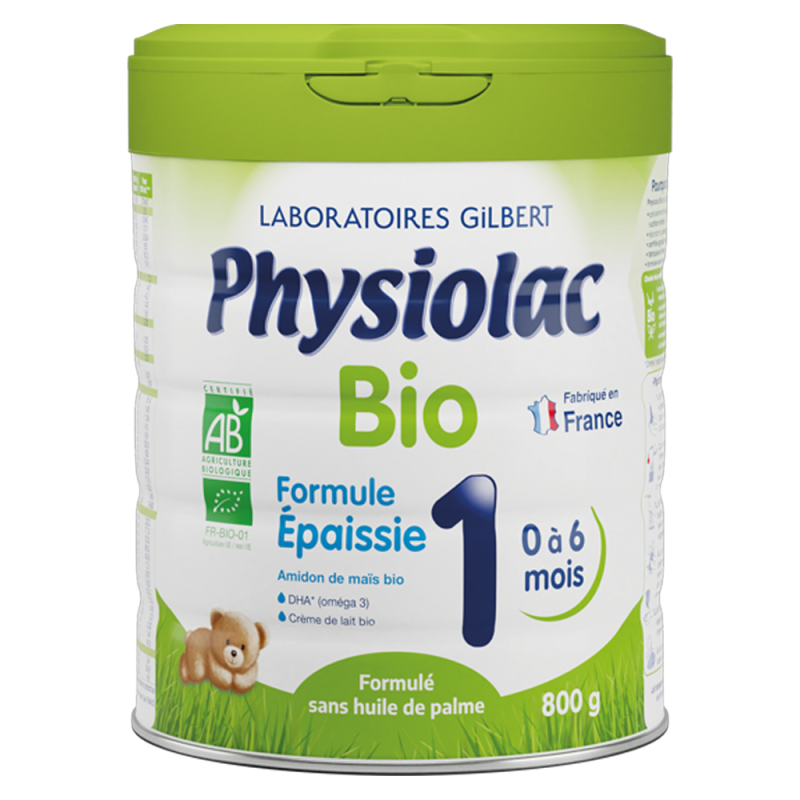 Physiolac Bio 1 Lait infantile formule épaissie 0 à 6 mois 800gr