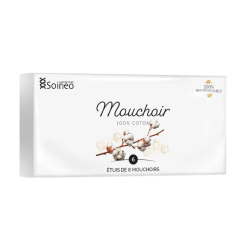 Soineo Mouchoir 100% coton 6 paquets de 8