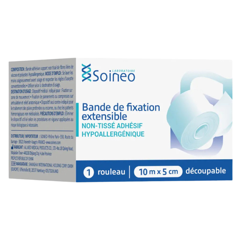 Soineo Bande de fixation extensible 10m x 5cm 1 rouleau