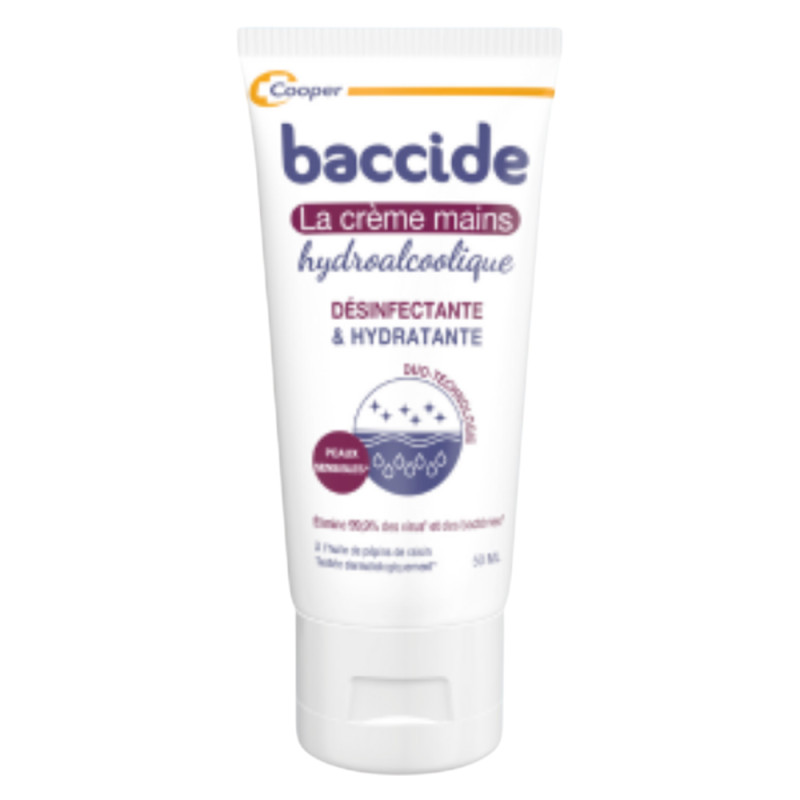 Baccide Crème mains hydroalcoolique désinfectante & hydratante 50ml