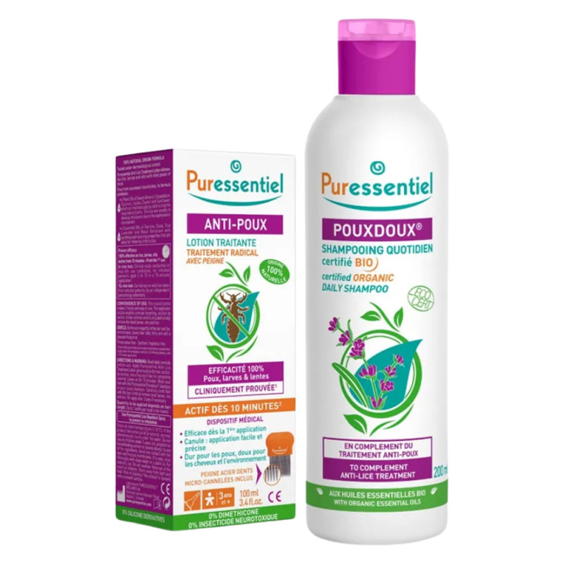 Puressentiel Anti-poux lotion 100ml + Poudoux shampooing 200ml