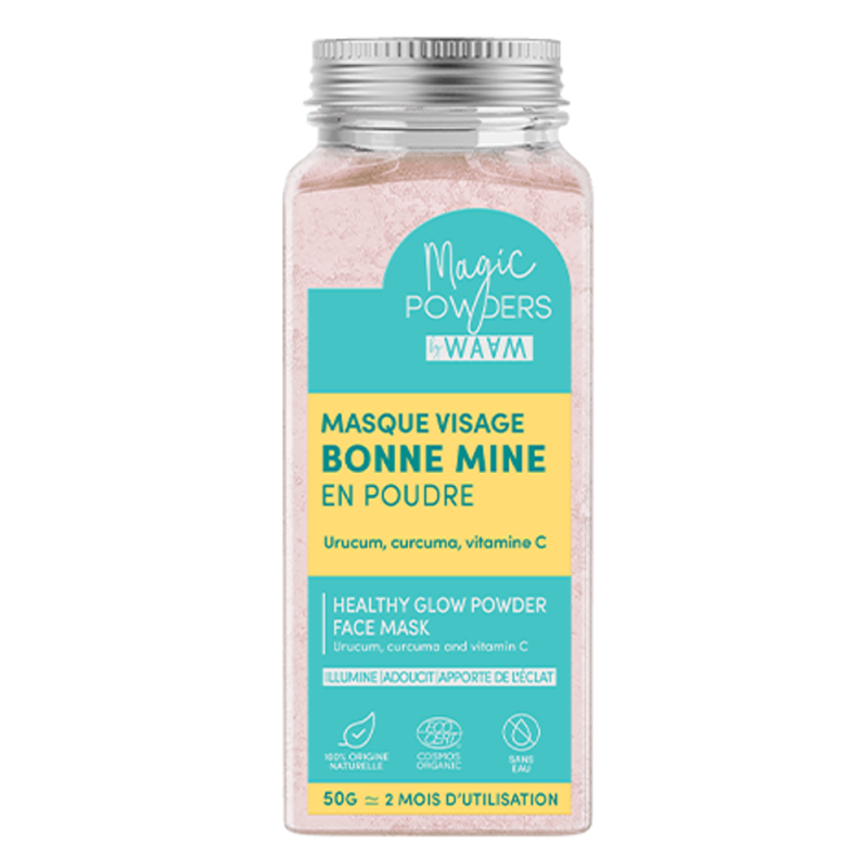 Waam Masque visage bonne mine en poudre bio 50gr