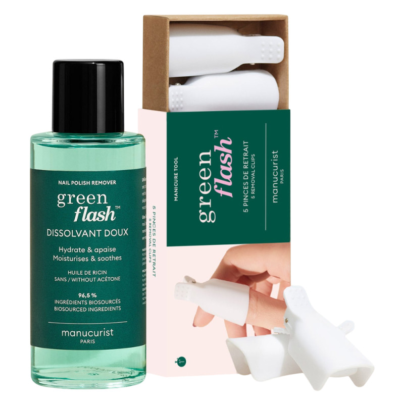 Manucurist Green Flash dissolvant doux + Pince de retrait