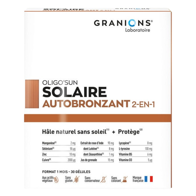Granions Oligo'Sun Solaire autobronzant 2 en 1 - 1 mois 30 gélules
