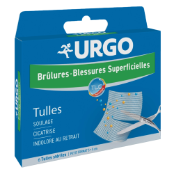 Urgo Brûlures 6 tulles stériles petit format 5x5cm