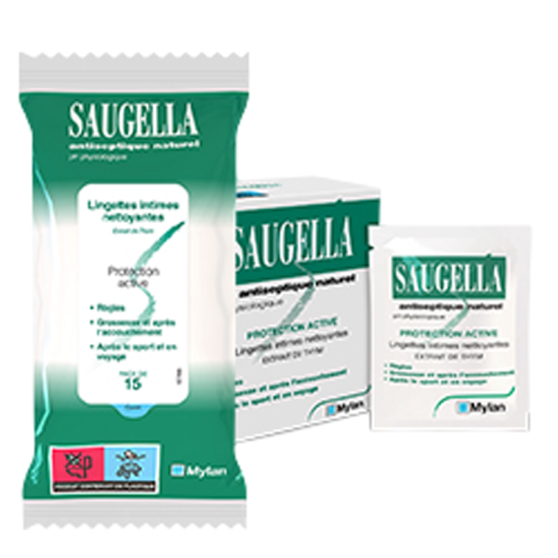 Saugella Antiseptique naturel 15 lingettes intimes