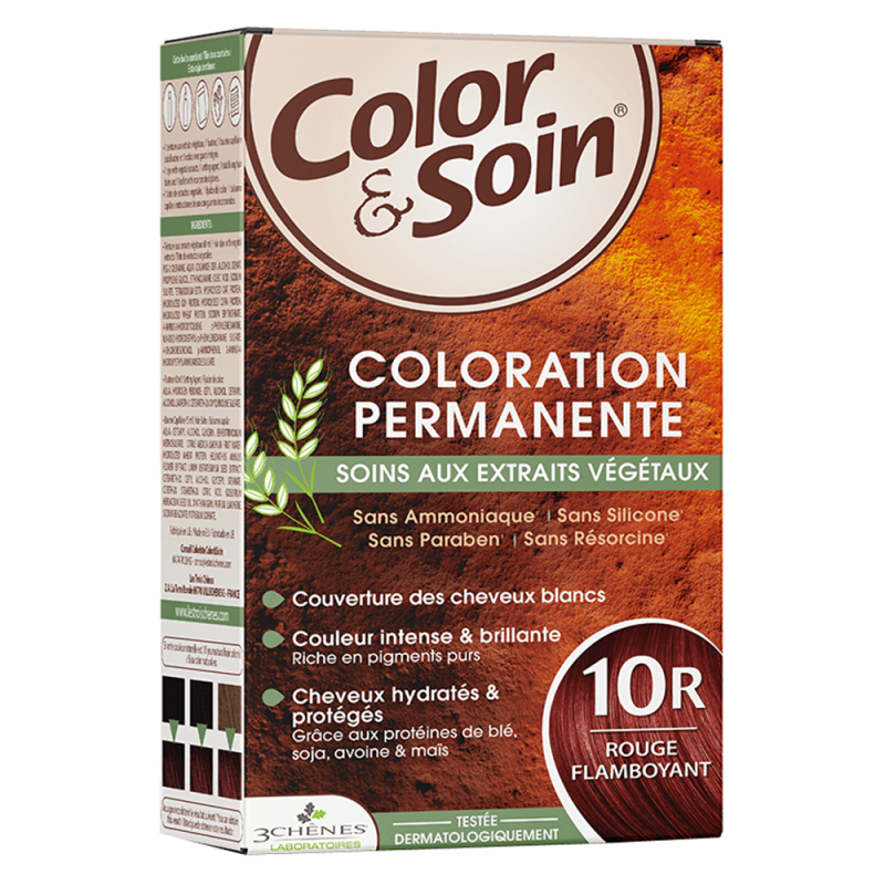 Les 3 Chênes color & soin coloration rouge flamboyant 10R 135ml