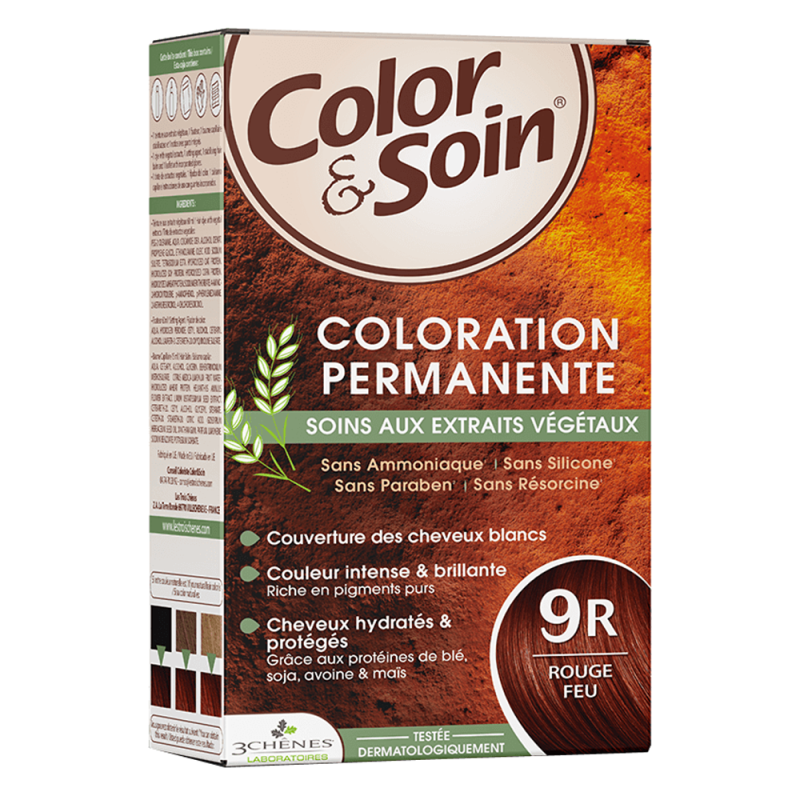 Les 3 Chênes color & soin coloration rouge feu 9R 135ml