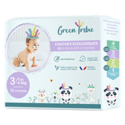 Green Tribu 26 couches hypoallergénique pour bébé taille 3 - 4 à 9kg