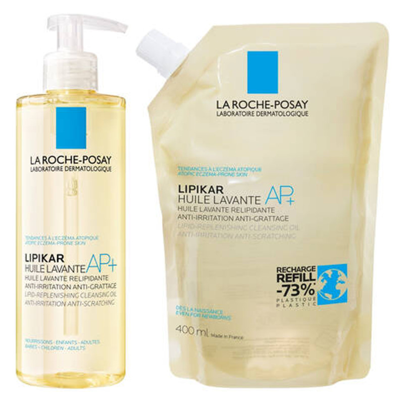 La Roche-Posay Lipikar AP+ Huile lavante 400ml + Éco-recharge 400ml