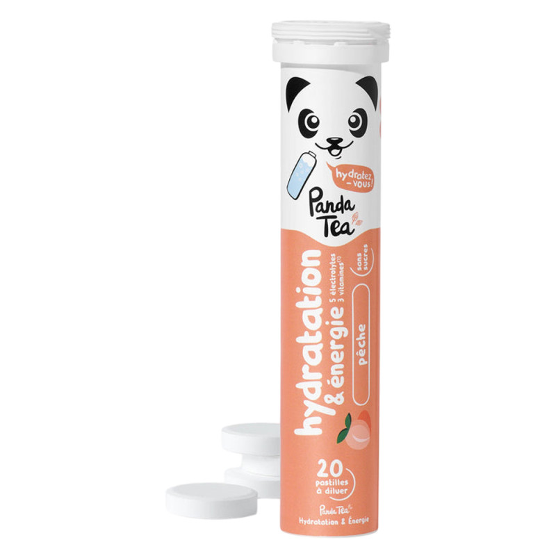 Panda Tea Hydratation & Énergie Pêche 20 pastilles