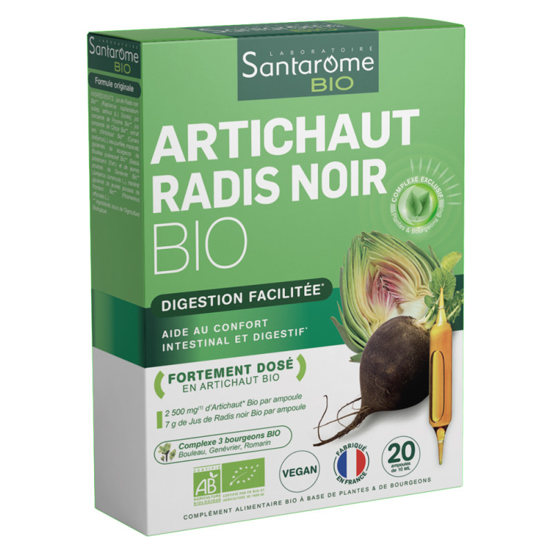 Santarome Artichaut Radis noir bio 20 ampoules