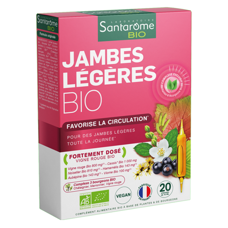 Santarome Bio Jambes légères bio 20 ampoules