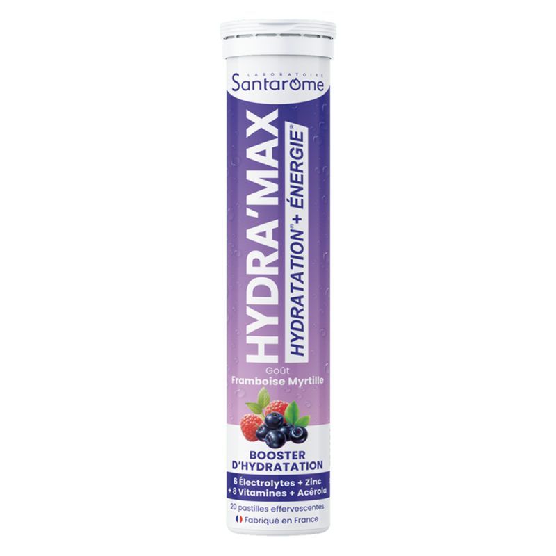 Santarome Hydra'Max Framboise Myrtille 20 pastilles effervescentes