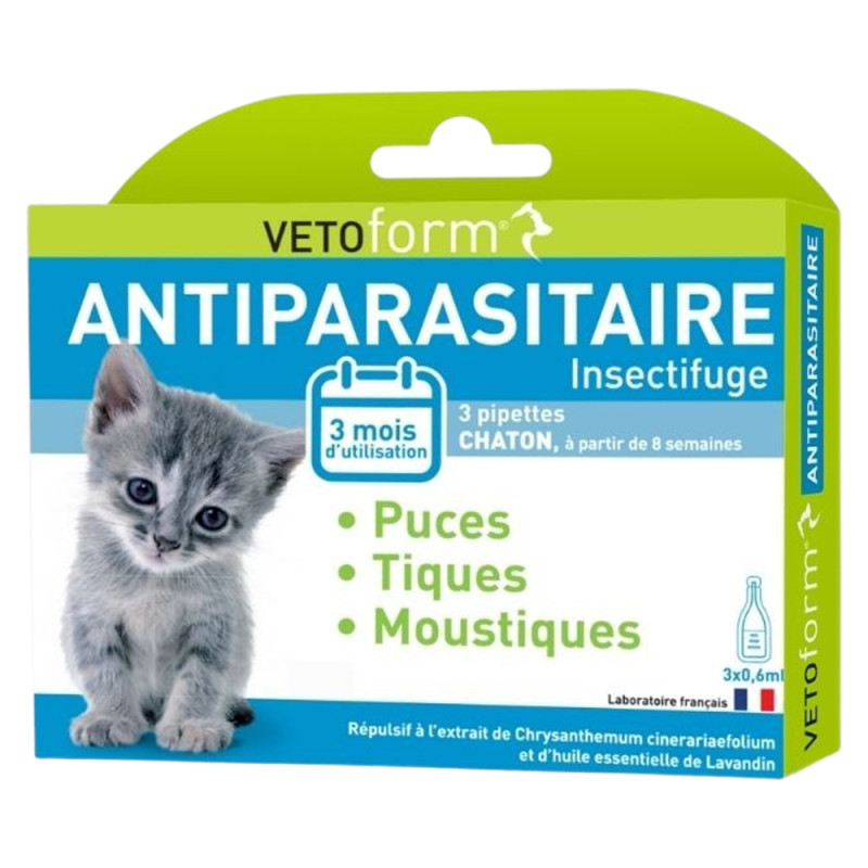 Vetoform Antiparasitaire chaton 3 pipettes