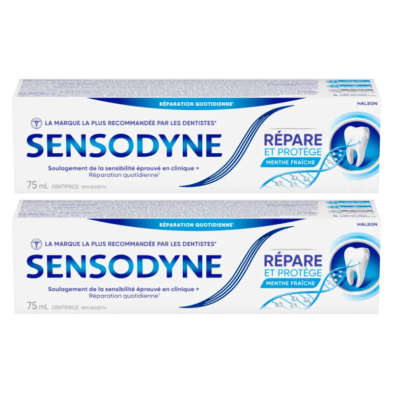 Sensodyne Dentifrice Répare et protège menthe fraîche 2 x 75ml