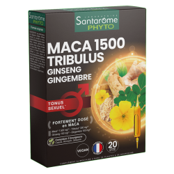 Santarome Phyto Maca 1500 Tribulus ginseng gingembre 20 ampoules
