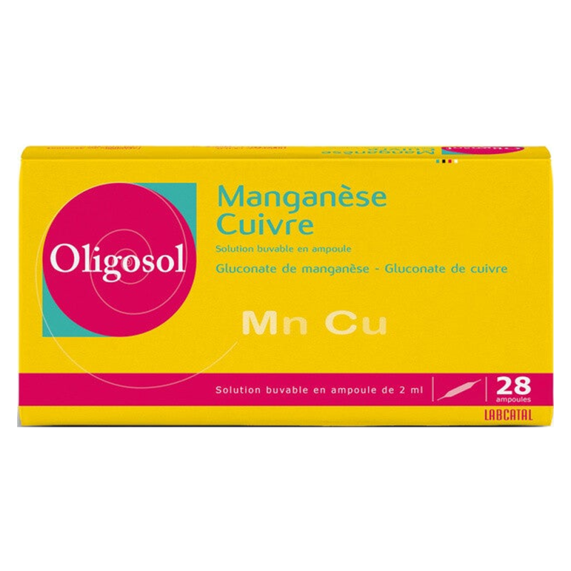 Oligosol Manganèse Cuivre 28 ampoules 56ml